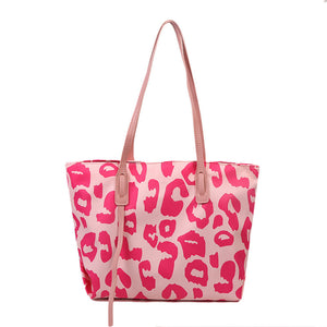 Leopard Print Shoulder Tote Bag