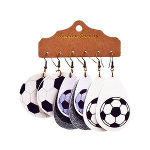 Rugby Football Leather Earrings|2pcs(12pairs)