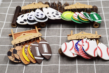 Load image into Gallery viewer, Rugby Football Leather Earrings|2pcs(12pairs)
