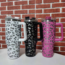 Load image into Gallery viewer, Leopard Stainless Steel Handle Insulated Tumblers
