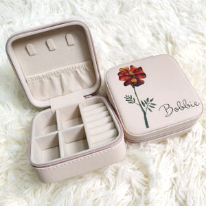 Personalized Travel Jewelry Box with Name