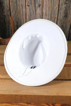 Load image into Gallery viewer, White Studded Wide Brim Panama Hat-White
