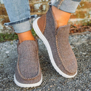 Vegan Leather Casual Style Slip-on Shoes