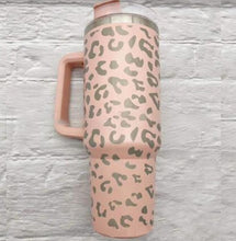 Load image into Gallery viewer, Leopard Stainless Steel Handle Insulated Tumblers
