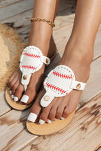 Load image into Gallery viewer, Baseball Flip-Flop Flat Sandals
