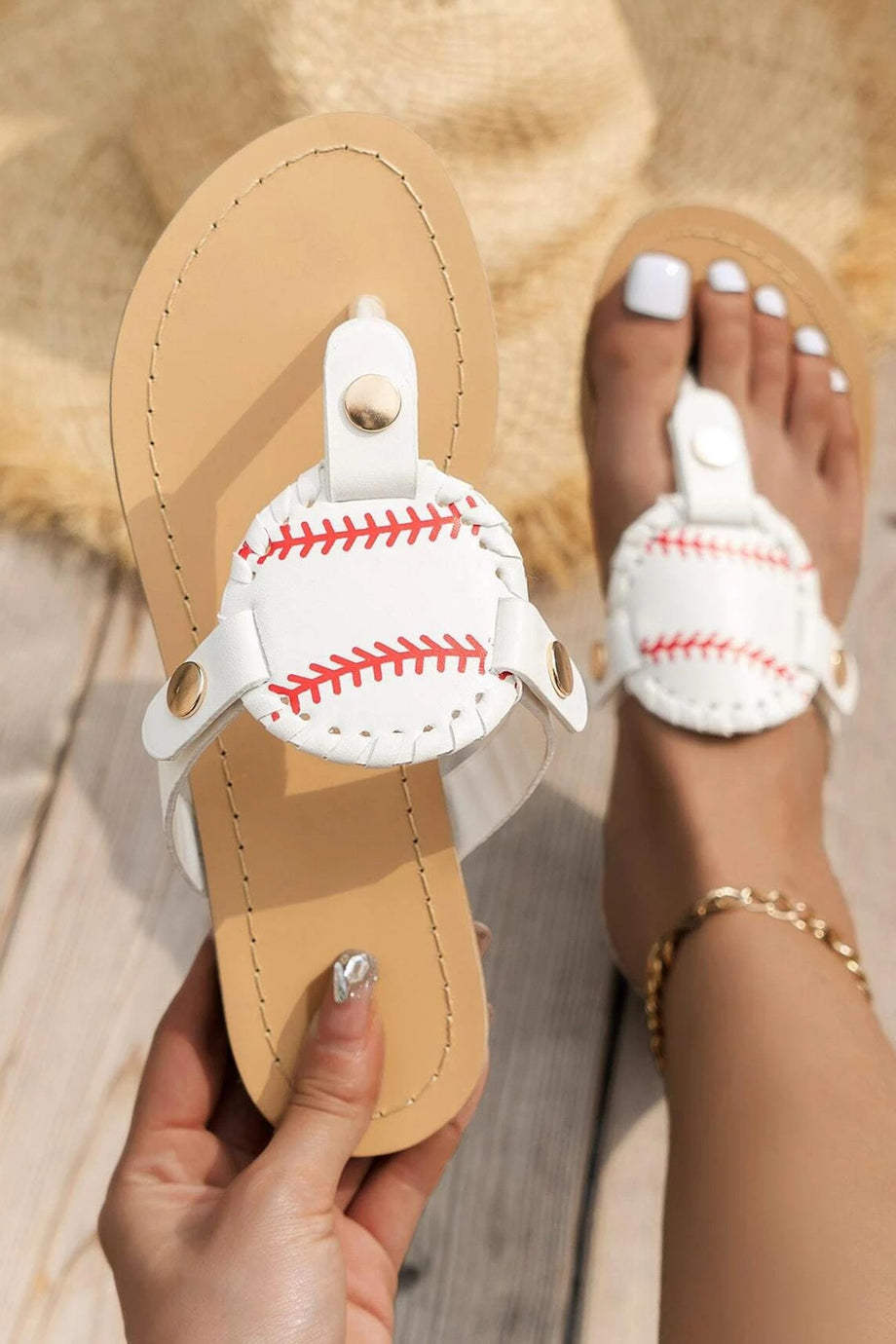 Baseball Flip-Flop Flat Sandals